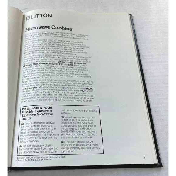 Microwave Cooking Made Easy Litton Recipes Vintage Cookbook 1981 - Picture 3 of 12